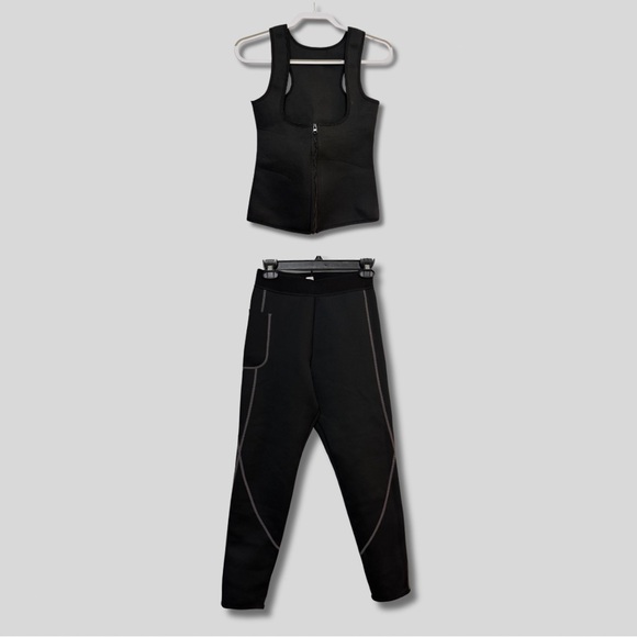 Pants - Neoprene Sauna Sweat Slimming Waist Trainer and Leggings Set